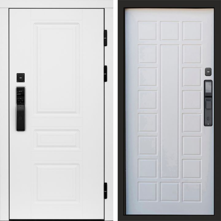 Входная дверь Termo-door ОРЕГОН WHITE с электронным замком Престиж белое дерево