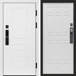 Входная дверь Termo-door ОРЕГОН WHITE с электронным замком Спарта белое дерево