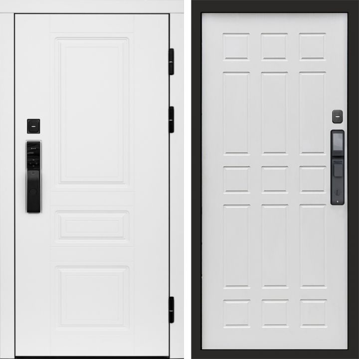 Входная дверь Termo-door ОРЕГОН WHITE с электронным замком Спарта белое дерево