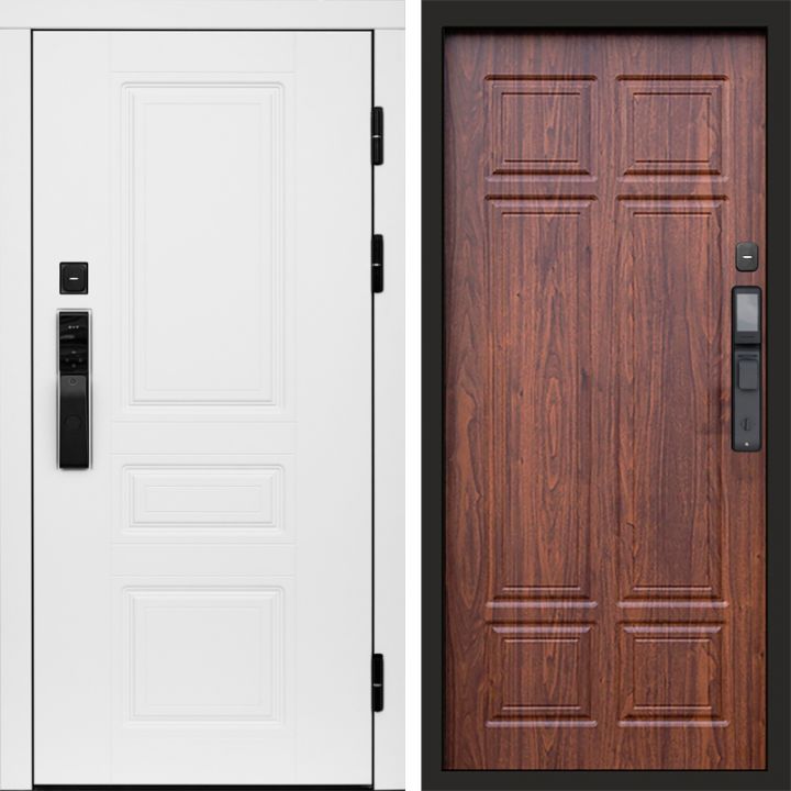 Входная дверь Termo-door ОРЕГОН WHITE с электронным замком Орех премиум