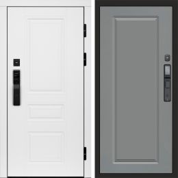 Входная дверь Termo-door ОРЕГОН WHITE с электронным замком Гранд Грей Софт