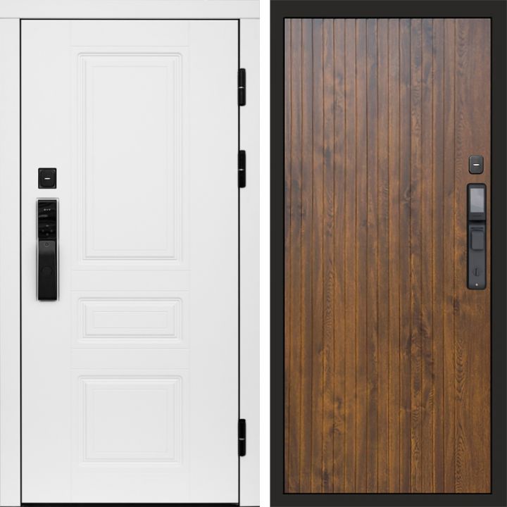 Входная дверь Termo-door ОРЕГОН WHITE с электронным замком FLAT Дуб