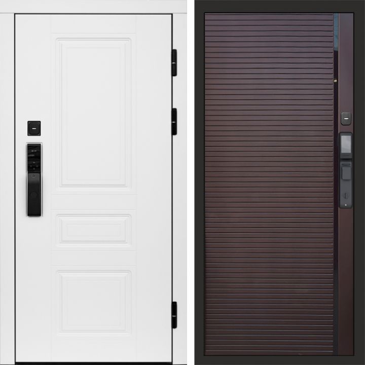 Входная дверь Termo-door ОРЕГОН WHITE с электронным замком PORTE Шоколад