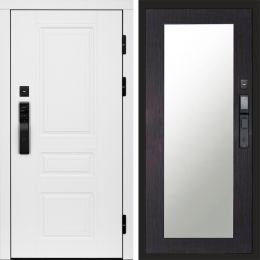 Входная дверь Termo-door ОРЕГОН WHITE с электронным замком Зеркало Триумф венге