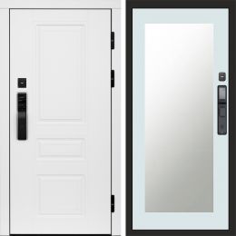 Входная дверь Termo-door ОРЕГОН WHITE с электронным замком Зеркало Триумф Белый Софт