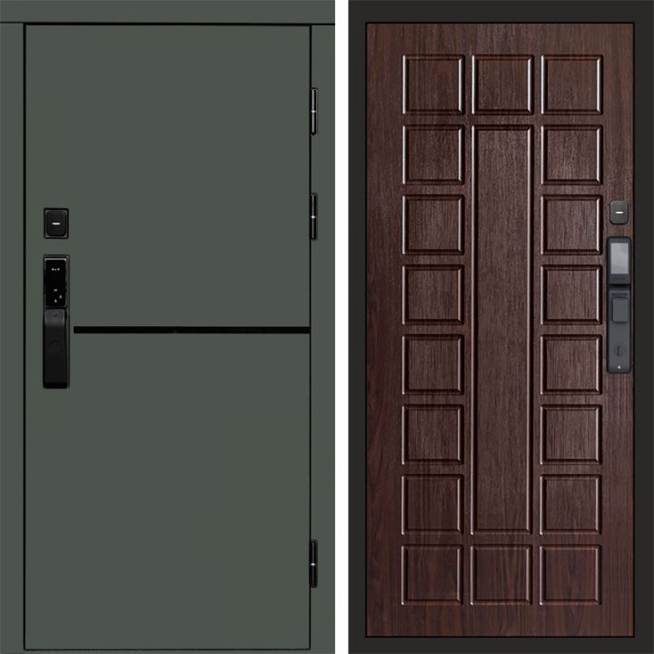 Входная дверь Termo-door ТРЕНД GREEN с электронным замком Престиж венге