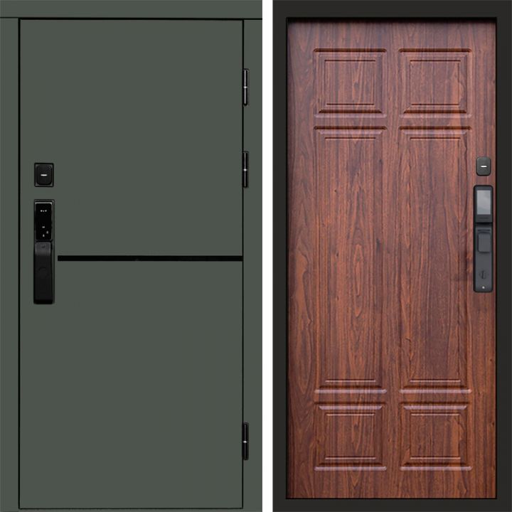 Входная дверь Termo-door ТРЕНД GREEN с электронным замком Орех премиум