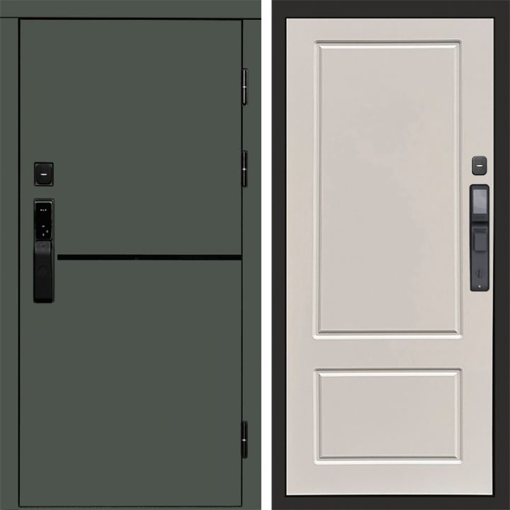 Входная дверь Termo-door ТРЕНД GREEN с электронным замком Марсель Слоновая Кость