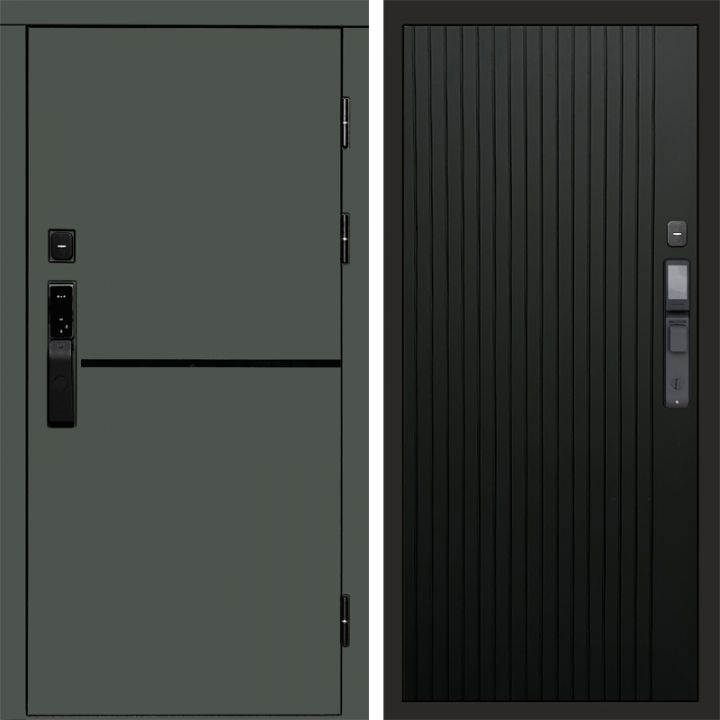 Входная дверь Termo-door ТРЕНД GREEN с электронным замком FLAT Черный Кварц