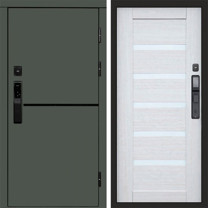 Входная дверь Termo-door ТРЕНД GREEN с электронным замком Царга лиственница