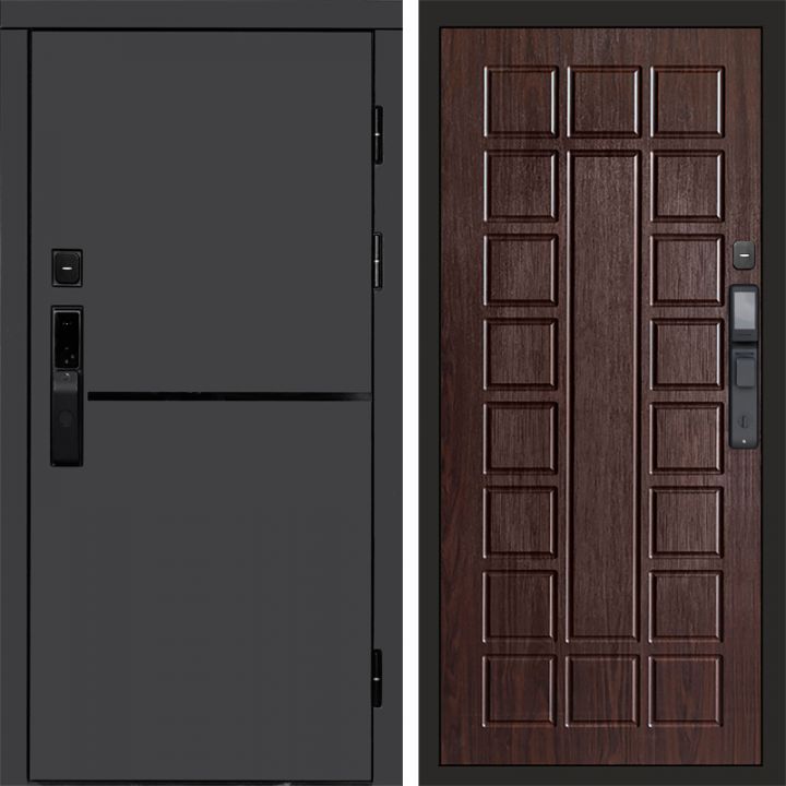 Входная дверь Termo-door ТРЕНД ГРАФИТ с электронным замком Престиж венге