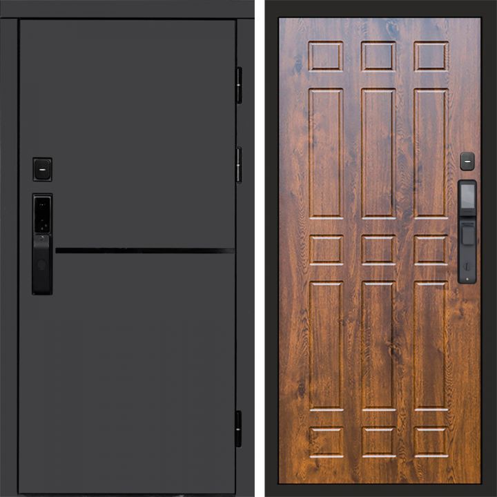 Входная дверь Termo-door ТРЕНД ГРАФИТ с электронным замком Спарта дуб