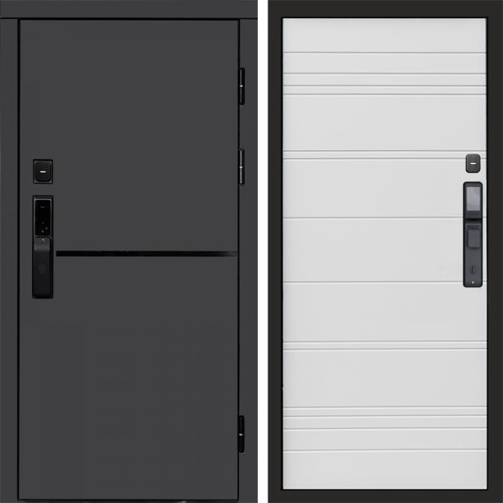 Входная дверь Termo-door ТРЕНД ГРАФИТ с электронным замком White line