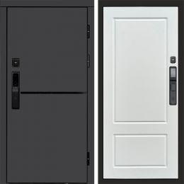 Входная дверь Termo-door ТРЕНД ГРАФИТ с электронным замком Марсель Белый Софт