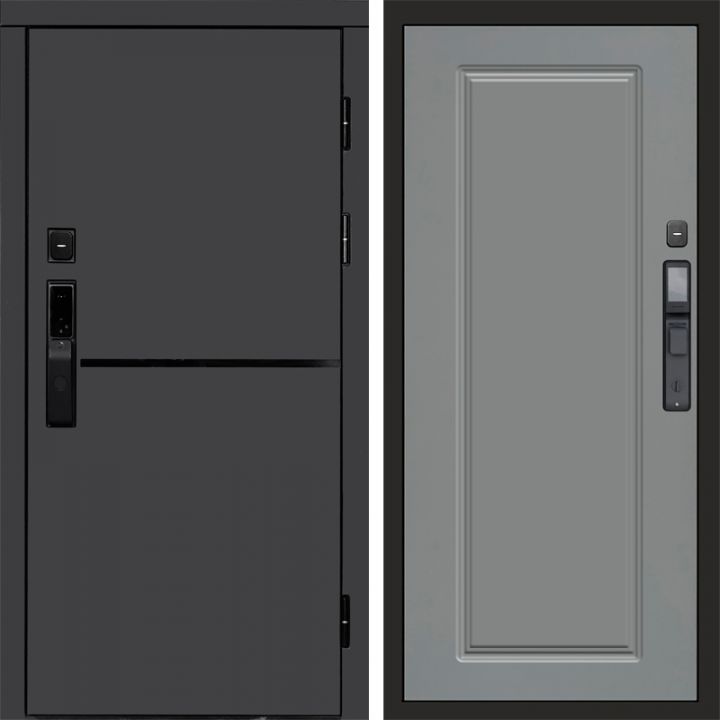 Входная дверь Termo-door ТРЕНД ГРАФИТ с электронным замком Гранд Грей Софт