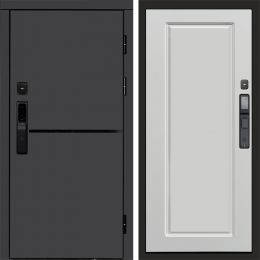 Входная дверь Termo-door ТРЕНД ГРАФИТ с электронным замком Гранд Белый Софт