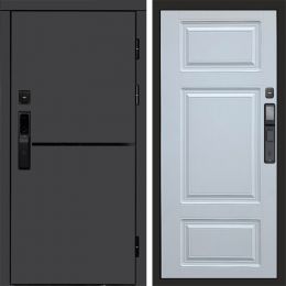 Входная дверь Termo-door ТРЕНД ГРАФИТ с электронным замком Лион Белый Софт