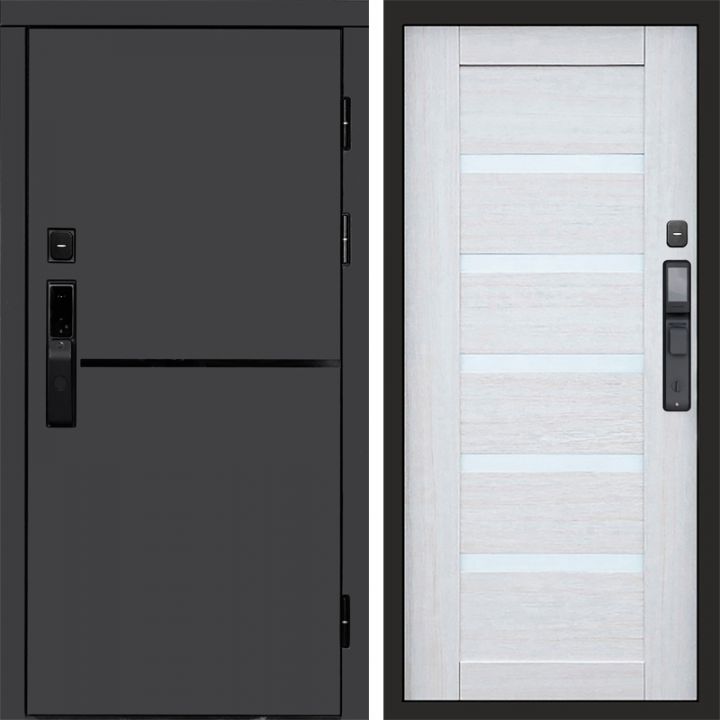 Входная дверь Termo-door ТРЕНД ГРАФИТ с электронным замком Царга лиственница