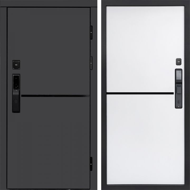 Входная дверь Termo-door ТРЕНД ГРАФИТ с электронным замком Нео White