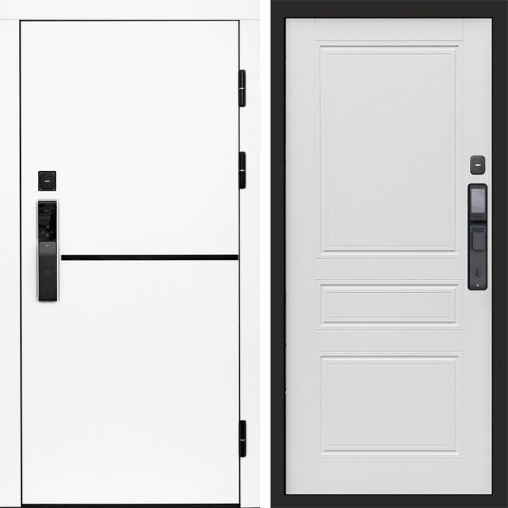 Входная дверь Termo-door ТРЕНД WHITE с электронным замком Классика лиственница