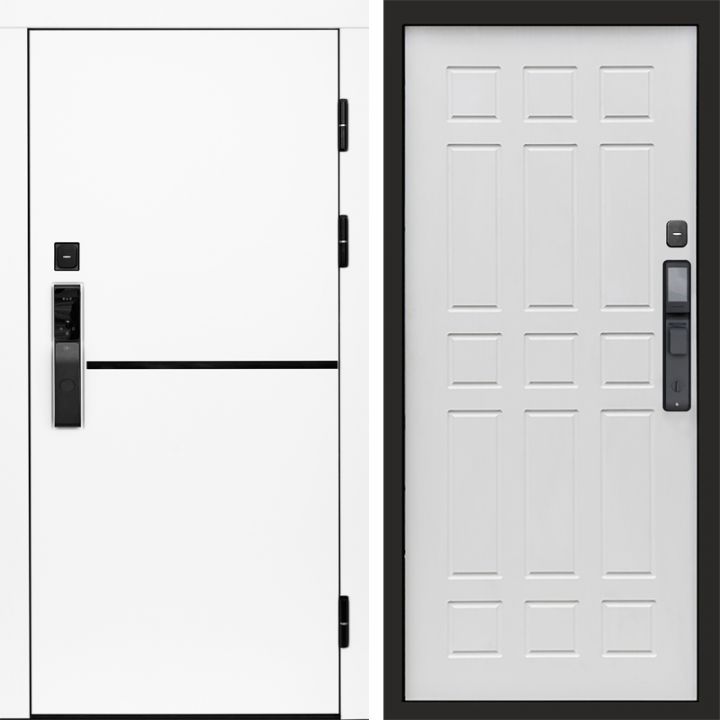 Входная дверь Termo-door ТРЕНД WHITE с электронным замком Спарта белое дерево