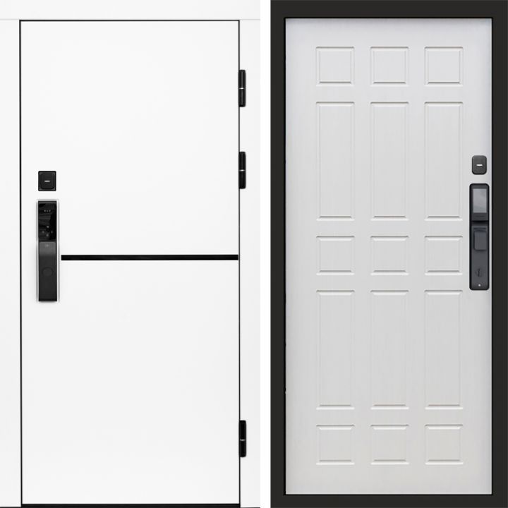 Входная дверь Termo-door ТРЕНД WHITE с электронным замком Спарта лиственница