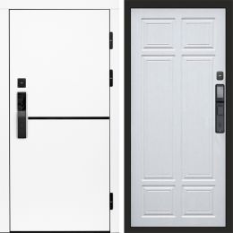 Входная дверь Termo-door ТРЕНД WHITE с электронным замком Лиственница премиум