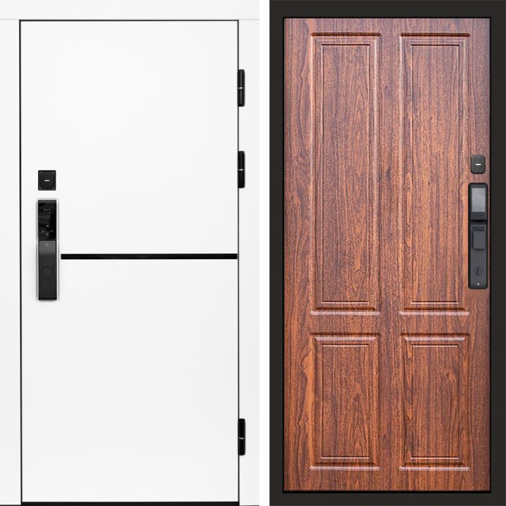Входная дверь Termo-door ТРЕНД WHITE с электронным замком Орех стандарт