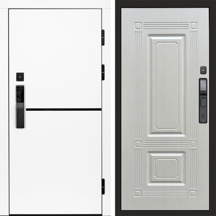 Входная дверь Termo-door ТРЕНД WHITE с электронным замком Мадрид Лиственница