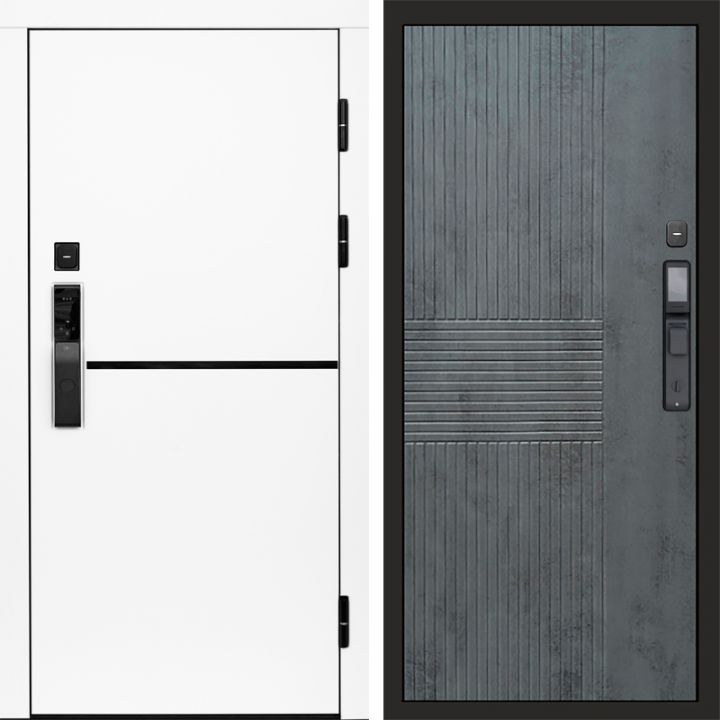 Входная дверь Termo-door ТРЕНД WHITE с электронным замком Мастино Бетон Темный
