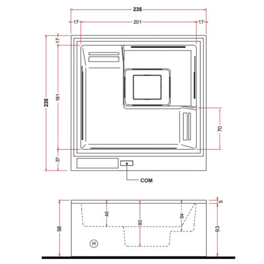 Спа бассейн Gruppo Treesse Phantom Ghost Plus 235х235 V322 схема 8