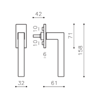 Оконная ручка Olivari Abc K255 DK схема