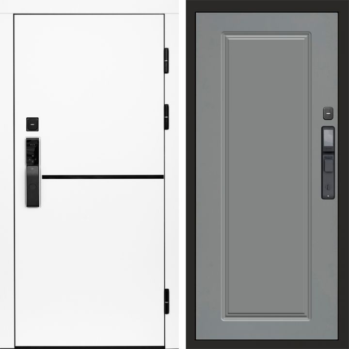 Входная дверь Termo-door ТРЕНД WHITE с электронным замком Гранд Грей Софт