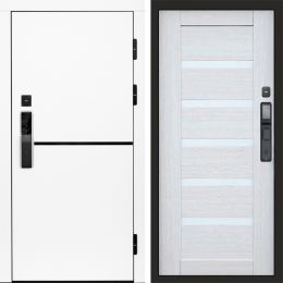 Входная дверь Termo-door ТРЕНД WHITE с электронным замком Царга лиственница