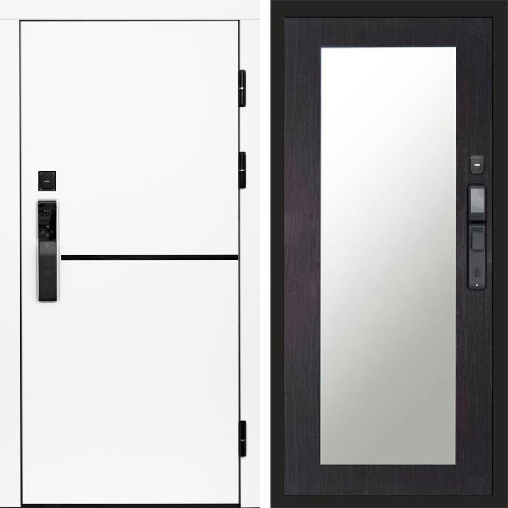 Входная дверь Termo-door ТРЕНД WHITE с электронным замком Зеркало Триумф венге