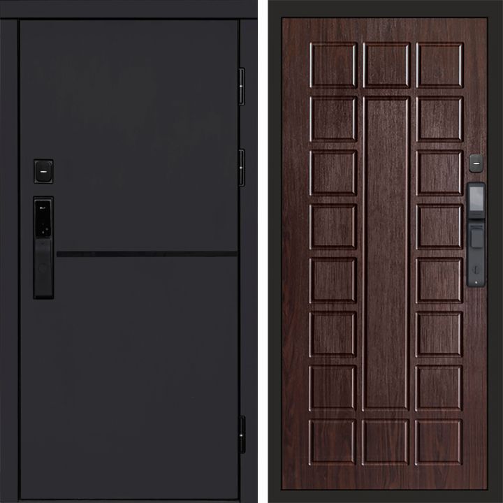 Входная дверь Termo-door ТРЕНД BLACK с электронным замком Престиж венге