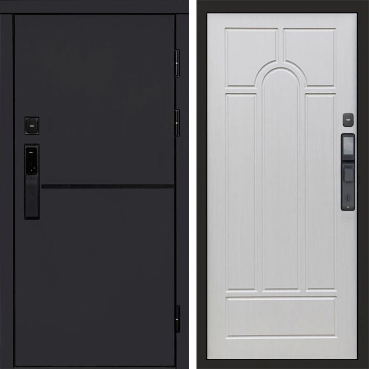 Входная дверь Termo-door ТРЕНД BLACK с электронным замком Арка лиственница