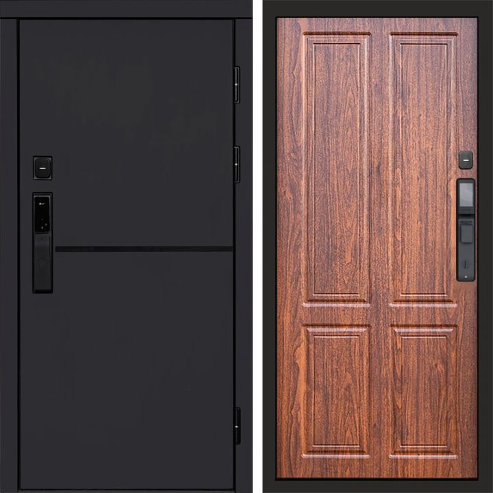 Входная дверь Termo-door ТРЕНД BLACK с электронным замком Орех стандарт