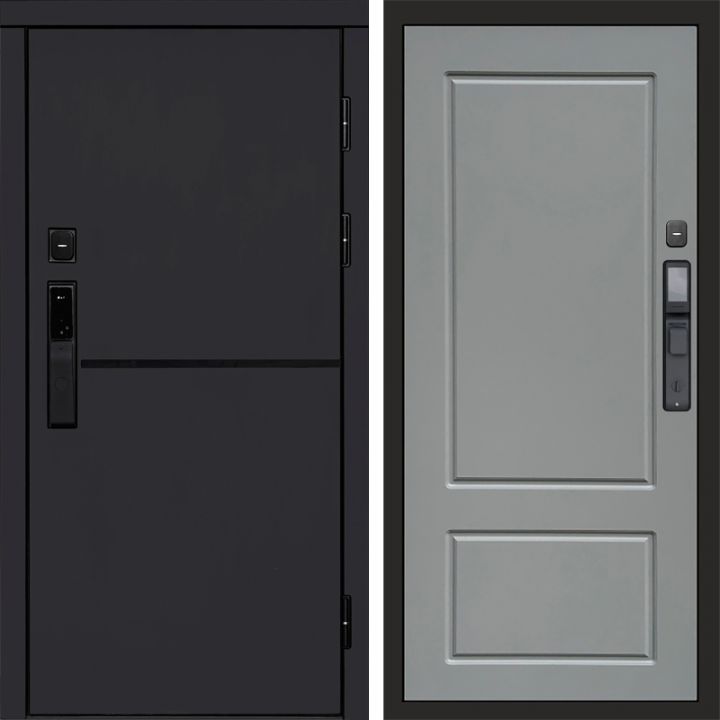 Входная дверь Termo-door ТРЕНД BLACK с электронным замком Марсель Грей Софт