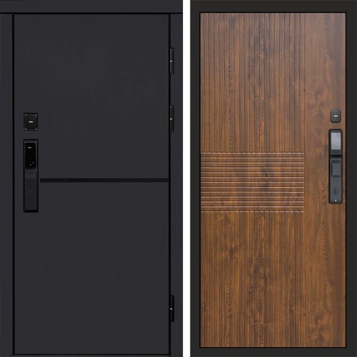Входная дверь Termo-door ТРЕНД BLACK с электронным замком Мастино Дуб