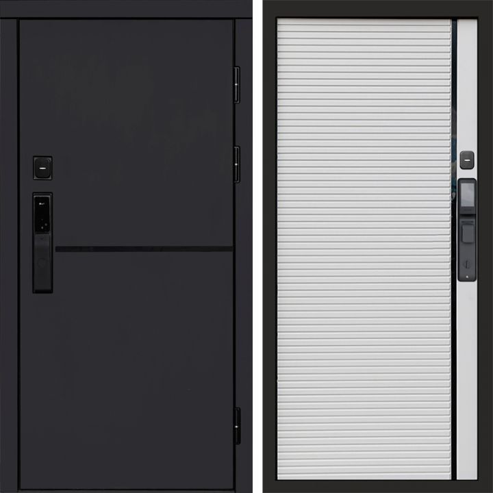 Входная дверь Termo-door ТРЕНД BLACK с электронным замком Porte white