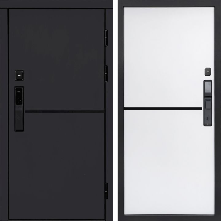 Входная дверь Termo-door ТРЕНД BLACK с электронным замком Нео White