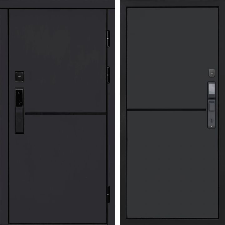 Входная дверь Termo-door ТРЕНД BLACK с электронным замком Нео Графит