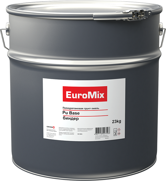 EuroMix Грунт-эмаль 2К полиуретановая глянцевая PU Base 80, биндер, новая плотность 0.97, 16кг.