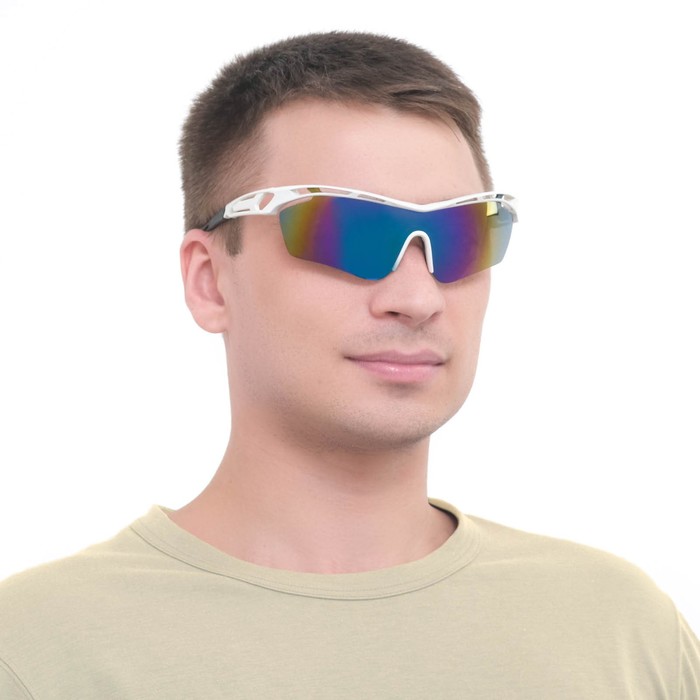 Очки солнечные мужские спортивные "Мастер К", uv 400, ширина 15 см, дужка 13.5 см, линза 8 х 5.1 см