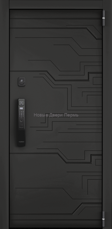 Входная дверь Cyber Pro PP ПВХ Черная шагрень CBR-25/ПВХ Бетон известковый CBR-25 черный