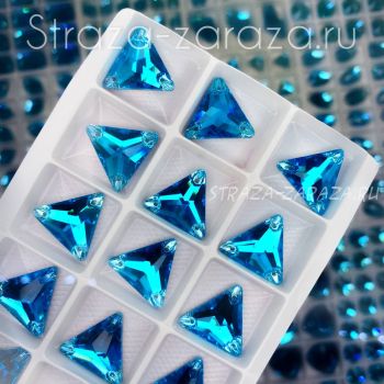 DeLuxe Пришивные Стразы Aquamarine Треугольник 16 мм
