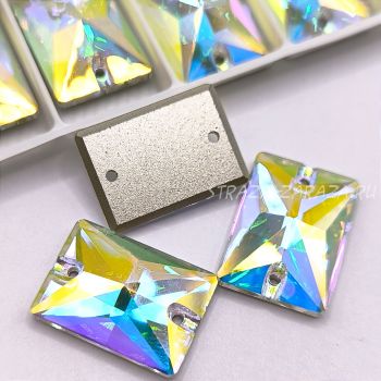 DeLuxe Пришивные Стразы Crystal_AB Прямоугольник 18*25 мм