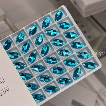 K9 Luxe Пришивные Стразы Aquamarine Наветта 7*15 мм