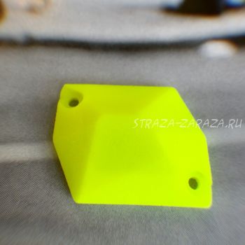Матовые Пластиковые Пришивные Стразы Fluo_Lemon Космик 22*26 мм